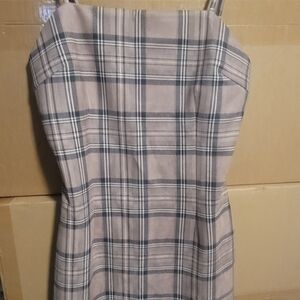 Papaya Elegant Strapless Plaid Dress